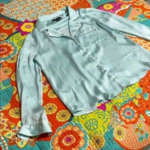 Teal Long Sleeves Blouse